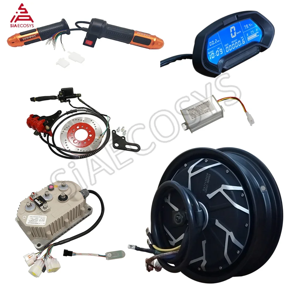 

SiAECOSYS QSMOTOR 12inch 3000W 72V 90kph Hub Motor With QSKLS7230H Controller And Kits For Electric Motorbike