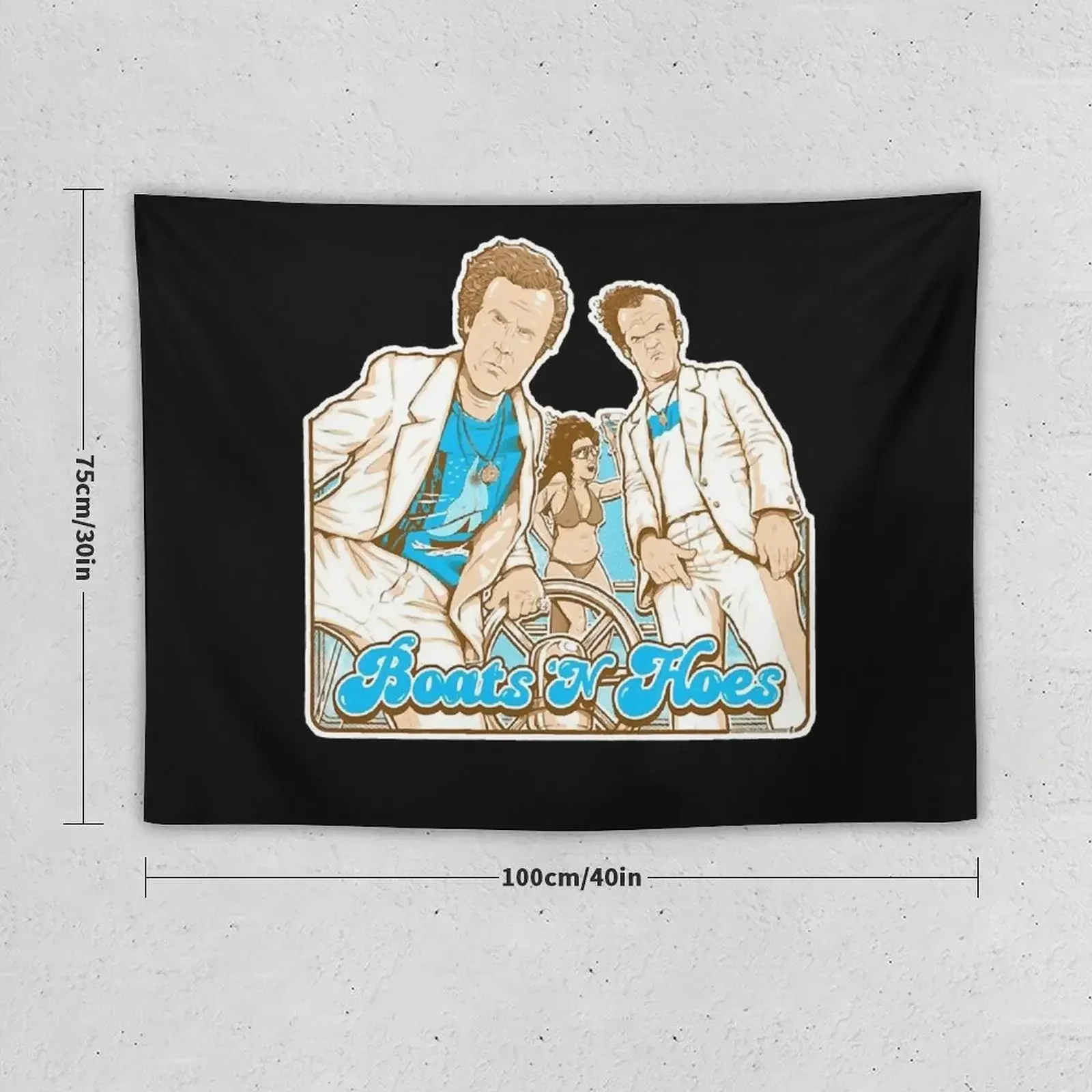 Prestige Worldwide Funny Cool Boats and Hoes Movie Quote Boats and Hoes Step Brothers Tapestry Wall Tapestries Tapestry