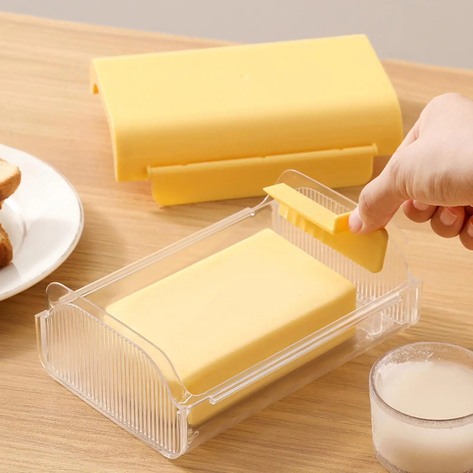 Plastic Butter Storage Container with Double-sided Locking Lid for Table Top and Fridge Butterbox Facility