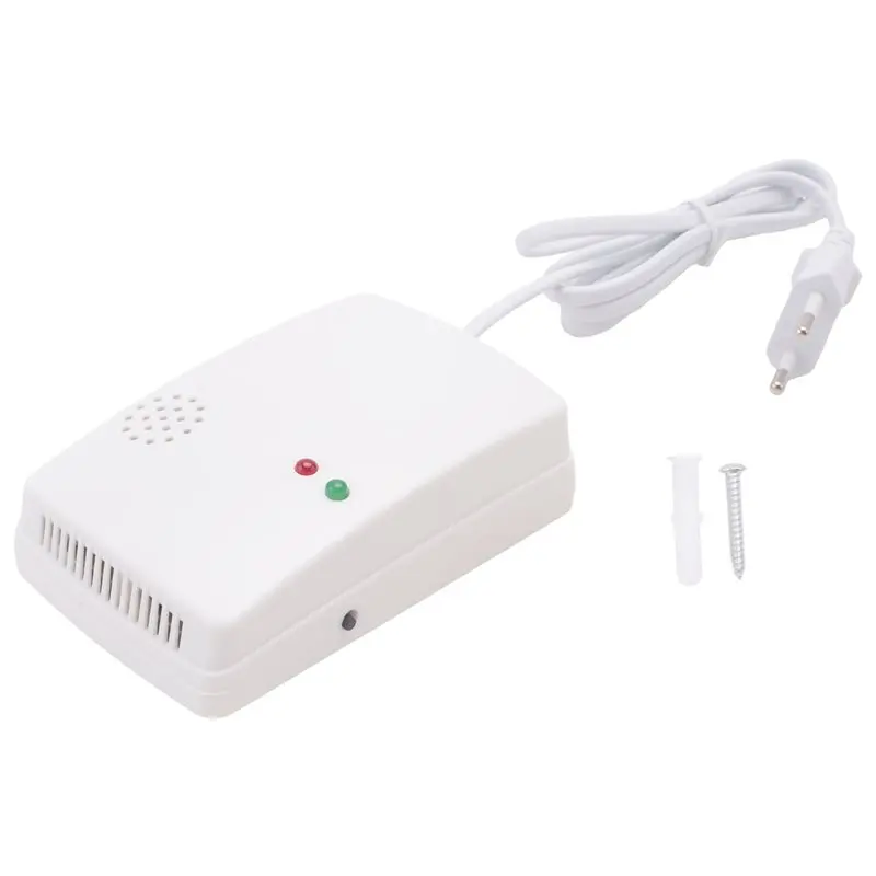 

~【On Sale】Gas Leak Detector Combustible Propane Butane Methane Leak Warning Combustible Gas Alarm Sensor For Home Security EU Pl