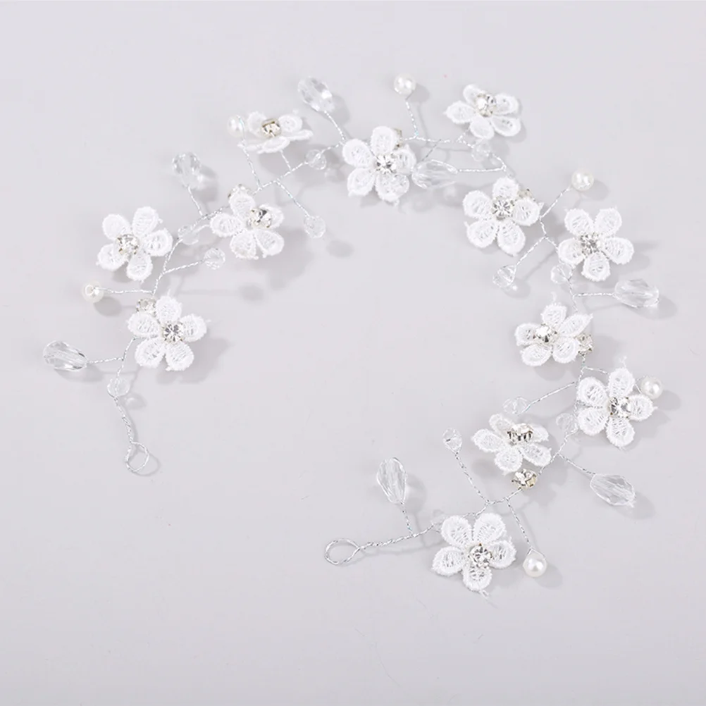 

Crystal Lace Flower Rhinestone Pearls Bridal Headband Classic Wedding Hairpiece Elegant Bridal Hair Accessories