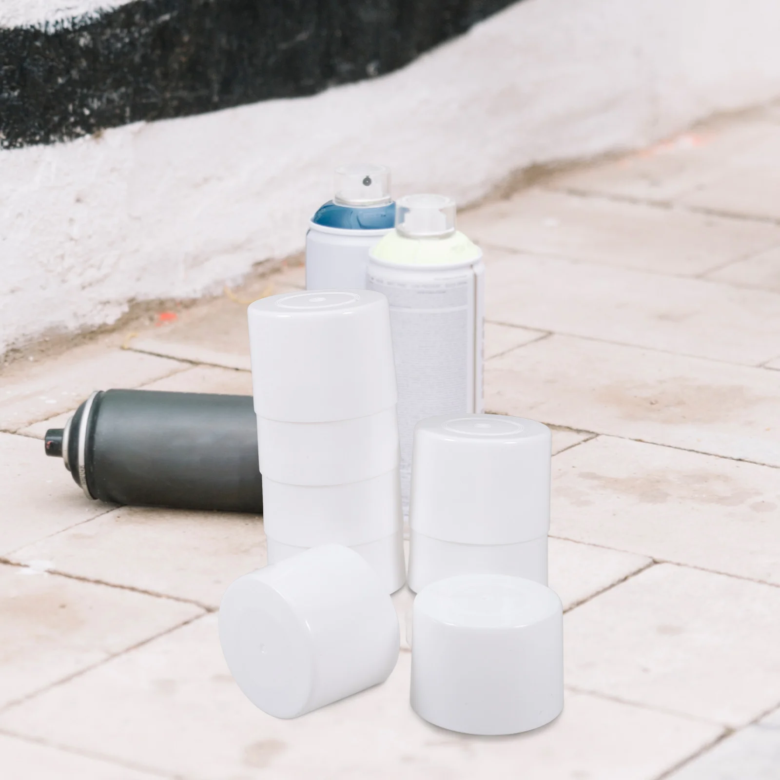 

Double Layer Spray Paint Can Cap Cleaner Cover White Cap Accessories Replacement Compatible Storage
