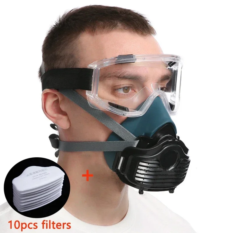 

Reusable Silicone Dustproof Mask with Dual Filters for Spray Painting and Grinding Dust Protection for Carpenters and Builders