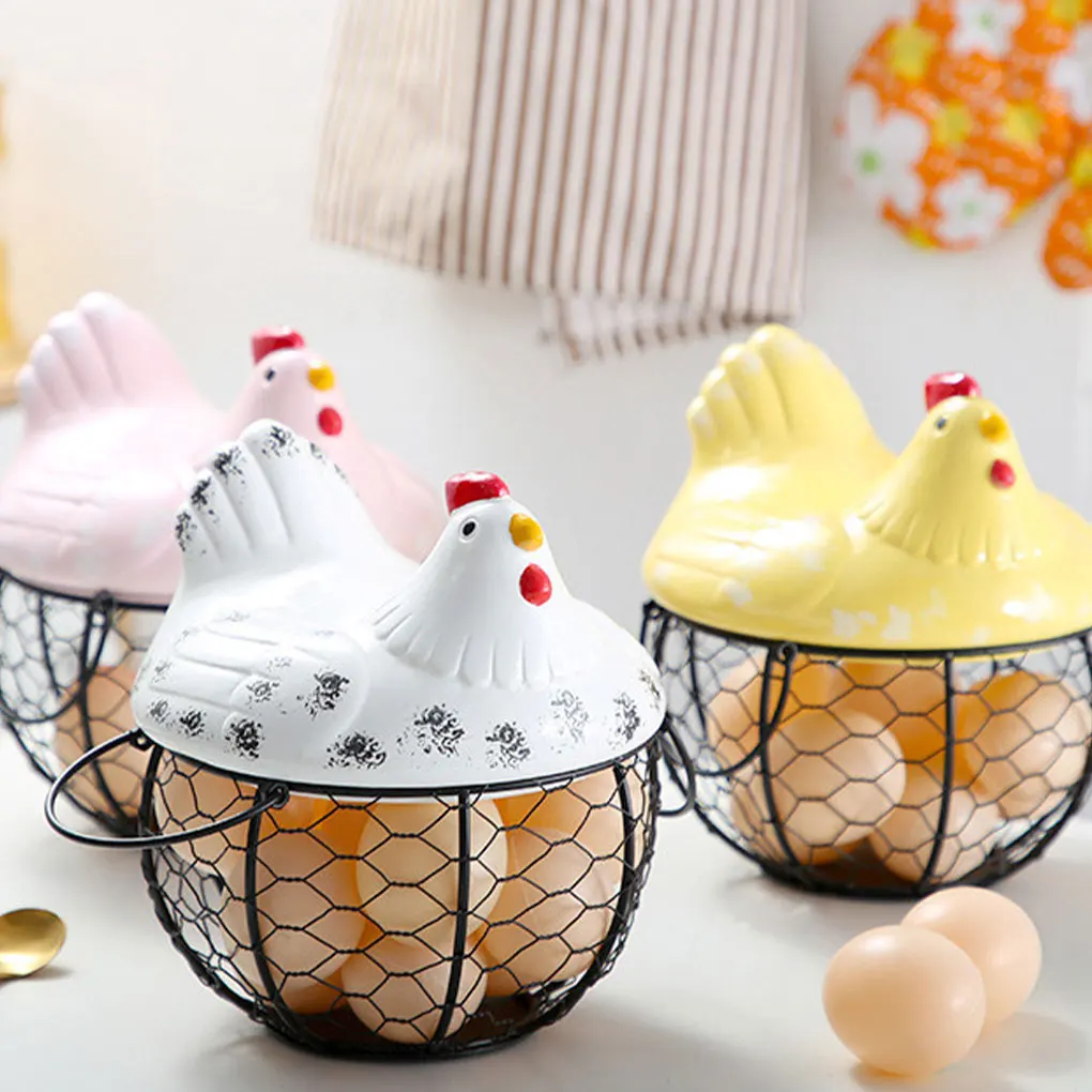 

Large Capacity Ceramic Egg Storage Basket For Convenient Organization Multifunctional Hen Egg Basket