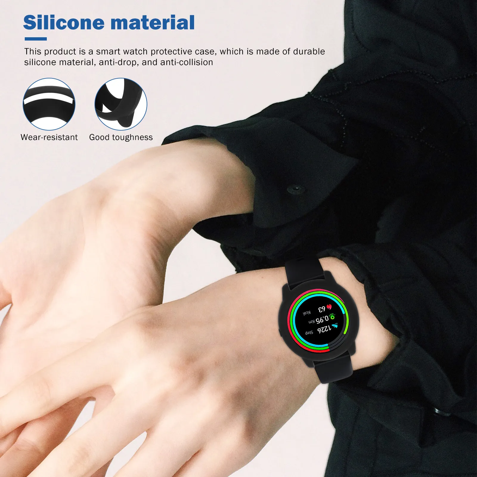 Capa Protetora de Silicone para Smartwatch, Anti-Risco, Anti-Colisão, à Prova de Choque