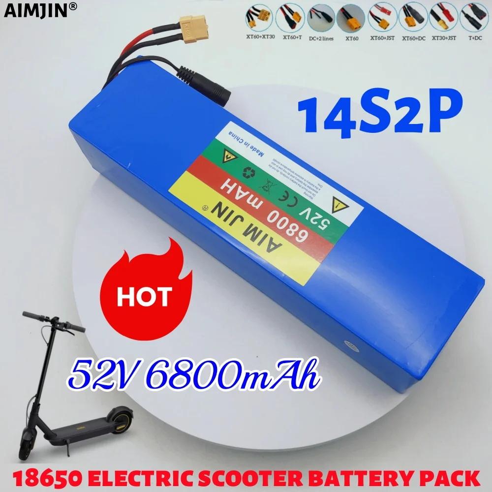 

14S2P 52V 6.8ah Lithium Battery Pack with Built-in BMS for 1000W-1500W Motorcycle Electric/E-Scooter Rechargeable Power Supply