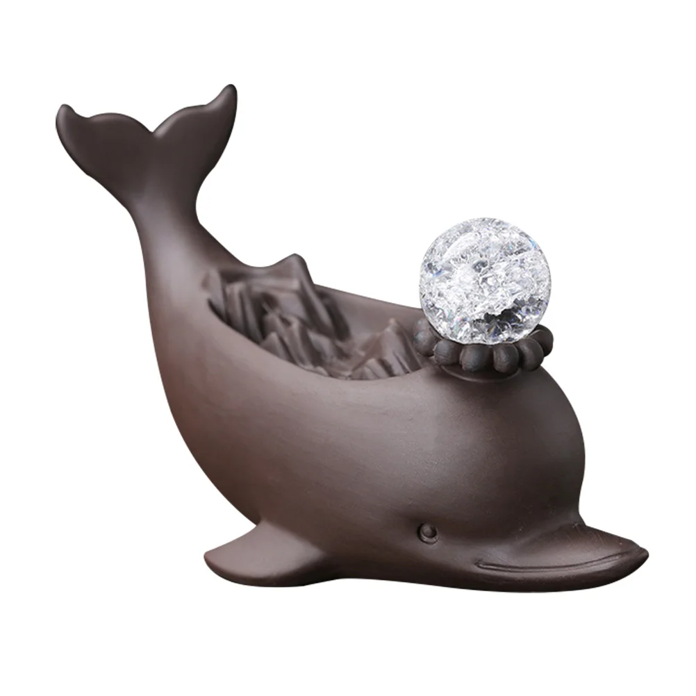 

Unique Incense Burner Aromatherapy Ceramics Statue Home Adorn Dolphin Stove Backflow Censer H Premium Material Delicate