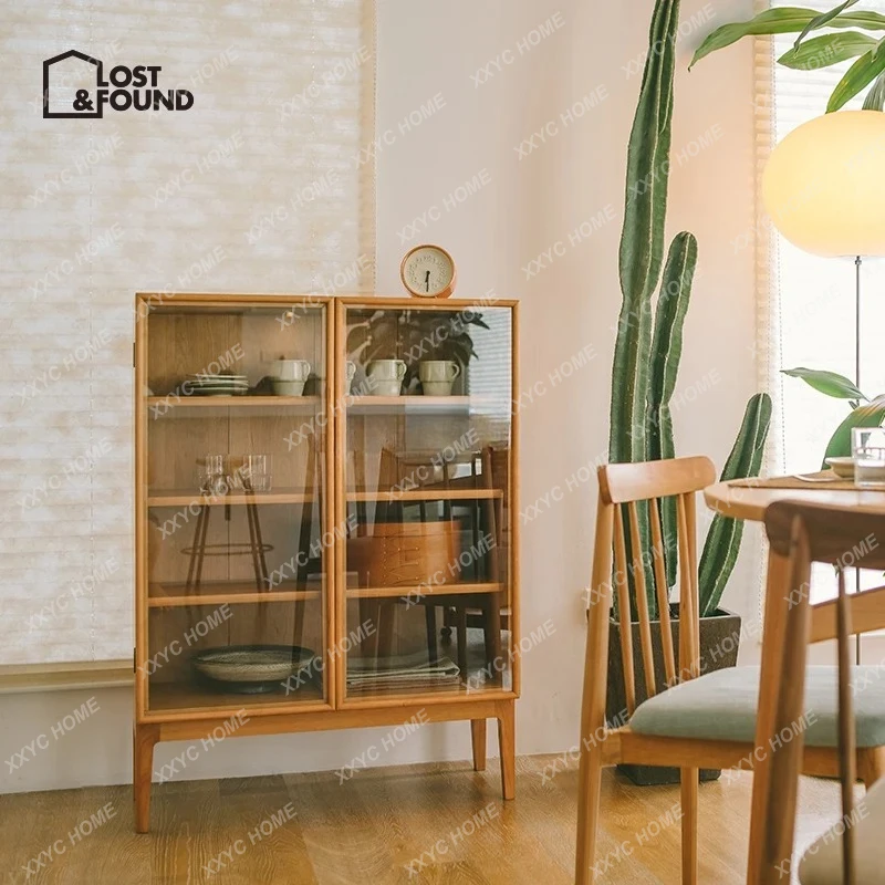 L Family display, solid wood furniture, modern light luxury dining side, kitchen, locker