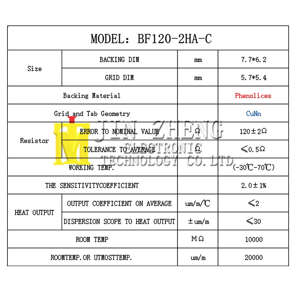 1 шт./лот, высокоточный полумостовой измеритель нагрузки BF120-2HA-C, 120 Ом/тресс сдвига, крутящий момент, ремень, эмалированная проволока