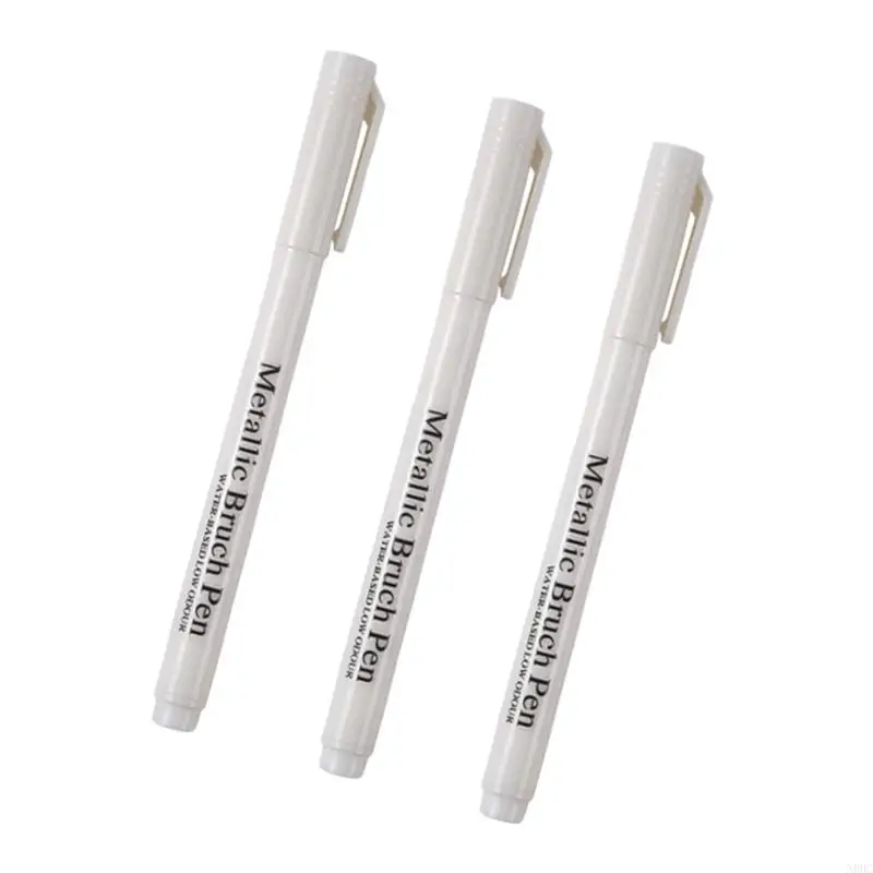 

3Pcs Metallic Paint Pen Water Resistant Glittering Marker Pen For Card Making N0HC