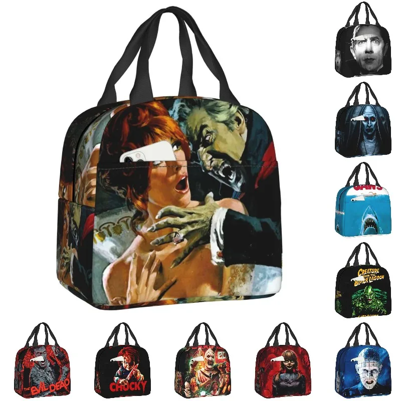

The Fearless Vampire Killers Lunch Bag for Women Halloween Horror Movie Portable Thermal Cooler Insulated Bento Box Food Tote