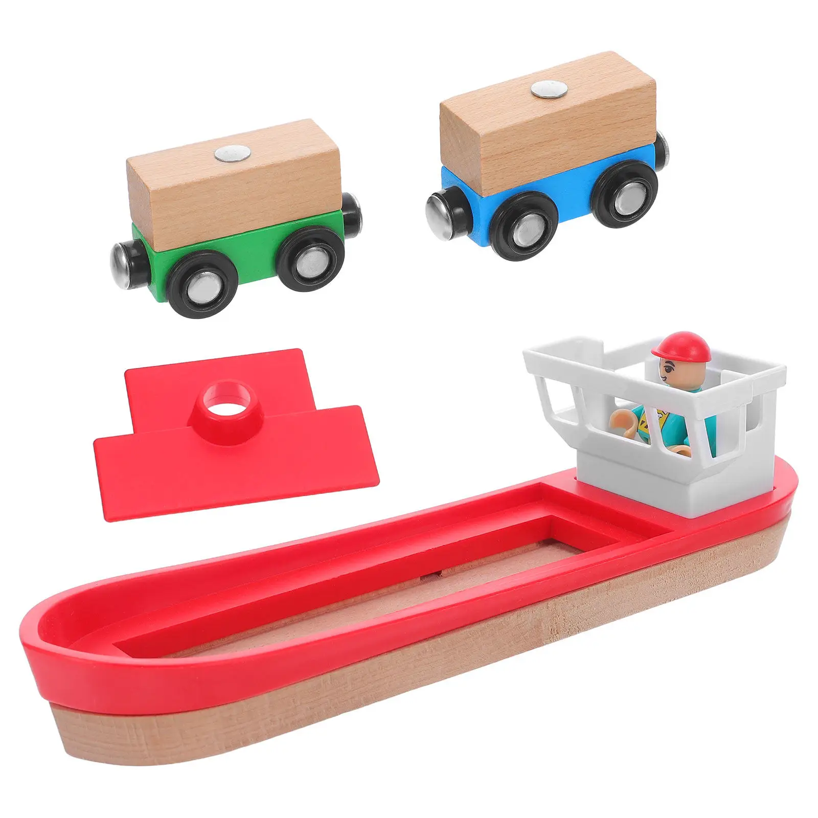 

1Set Wooden Train Track Boat Accessory Set Ocean-Themed Nautical Ship for Wooden Train Layouts Enhances Imaginative Play Motor