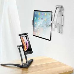 Aluminium Keuken Desktop Telefoon Tablet Holder Stand Flodable Verstelbare 5-13 Inch Tablet Telefoon Desktop Mount Voor Ipad Pro 12.9