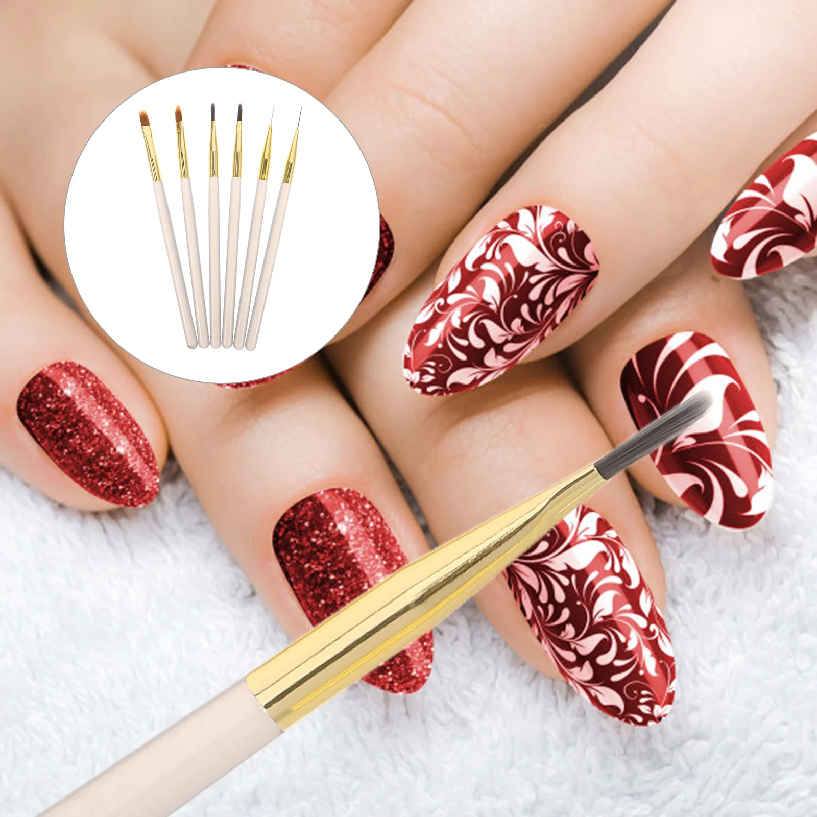 6 stücke Nail art Werkzeuge Kit Feine Spitze Liner Pinsel Für Gradienten Maniküre Stift Set Frauen Nail art Liefert Salon