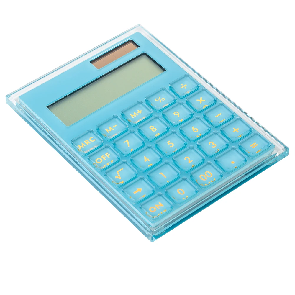 Blue Acrylic Financial Calculator, Durable Commercial Calculation Tool for Daily Office Business Use