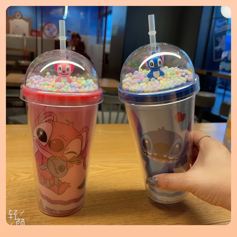 

1 шт. для стежка, чашка для воды, 450 мл, пара ангелов, детская портативная пластиковая двухслойная соломенная бутылка для чайника, подарки на день рождения