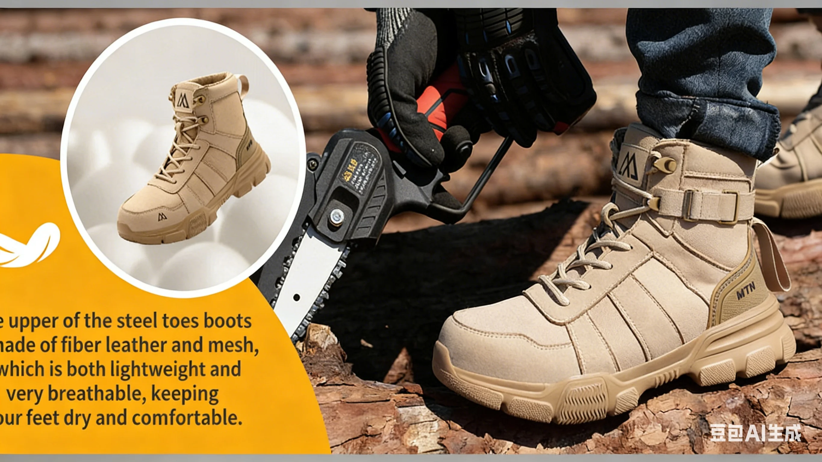 Leichter Schutz Sicherheitsschuhe Männer Stahlzehe Anti-Smash Arbeitsschuhe Anti-Punktion Unzerstörbare Mann Sicherheitstiefel Außensicherheit Stiefel High Top Schutz Sicherheitsschuhe Bau Arbeitsstiefel – Detail 3