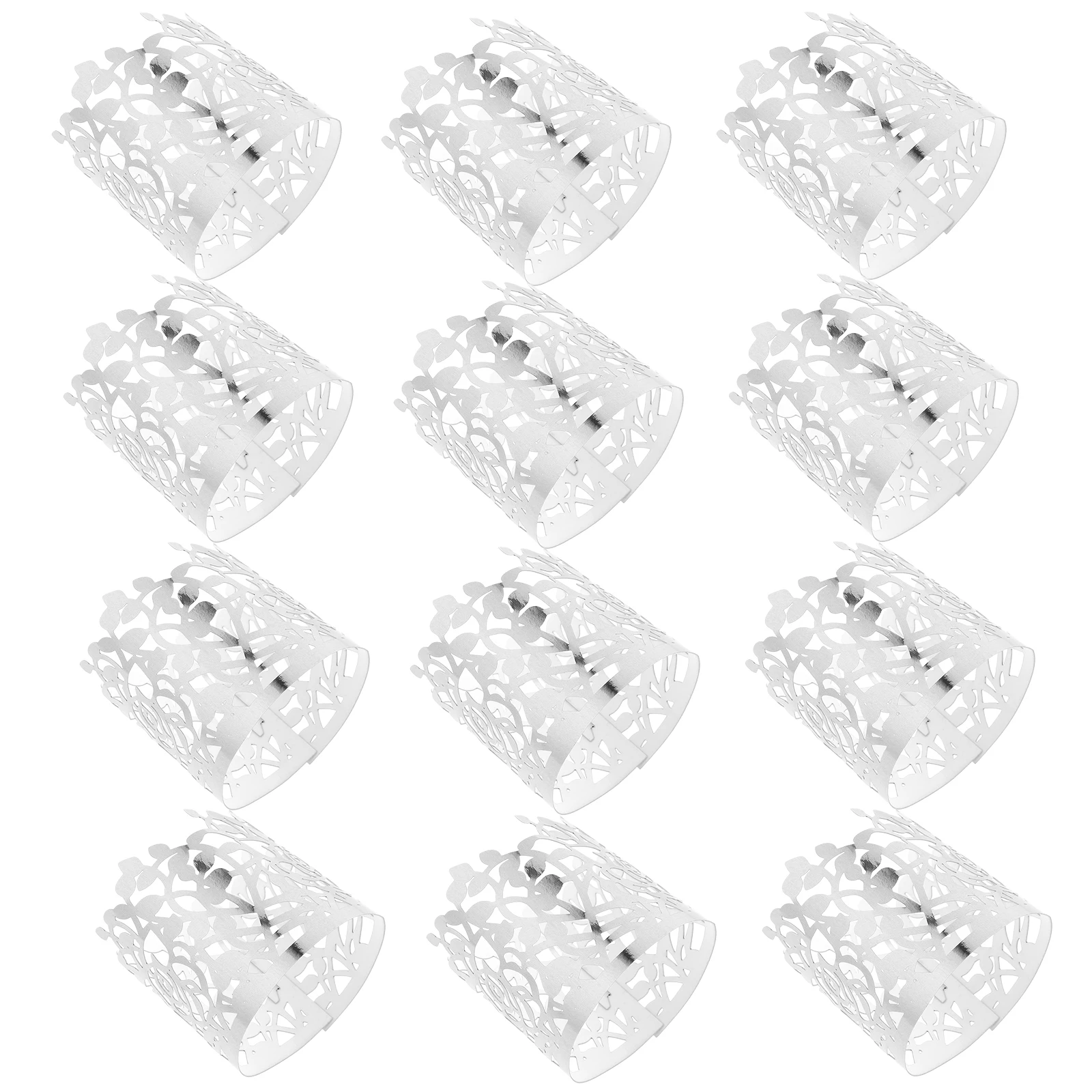 

50Pcs Rose Flower Paper Napkin Rings Elegant Xmas Table Decor Wedding Party Napkin Holders Table Decoration Serviette Buckle