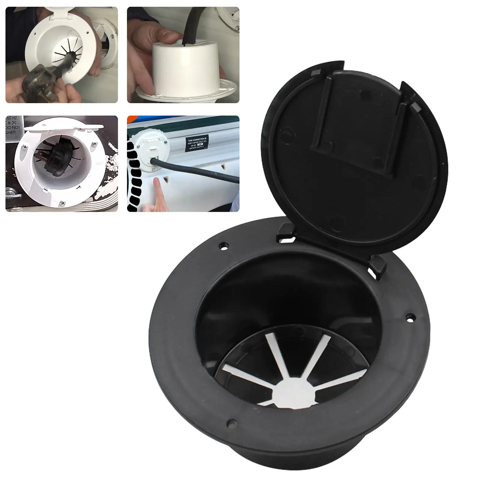 

RV Electrical Cable Hatch 5inch Electric Cord Cover for Yacht Trailer