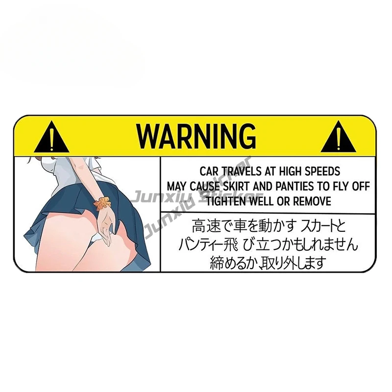 Funny Car Sticker for Panties Warning Peek Slap Decal Anime Vinyl JDM Window Wall Stickers
