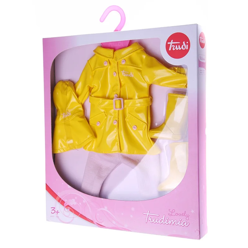 Yellow Trench Coat Raincoat  for 14.5inch Wellie Wisher&32-34cm Paola Reina Doll Clothes Accessories Hat Umbrella Shoes,Toy Gift