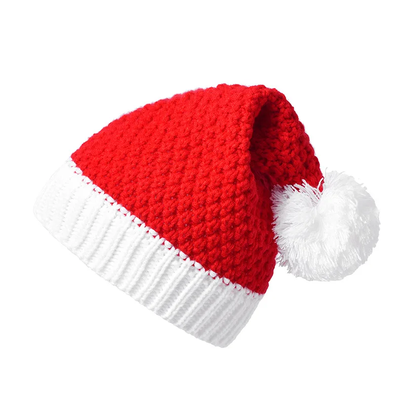 

Merry Christmas Hat New Year Plush Knit Santa Claus Hats For Children Adult Xmas Party Gift Decoration Sweater Hat