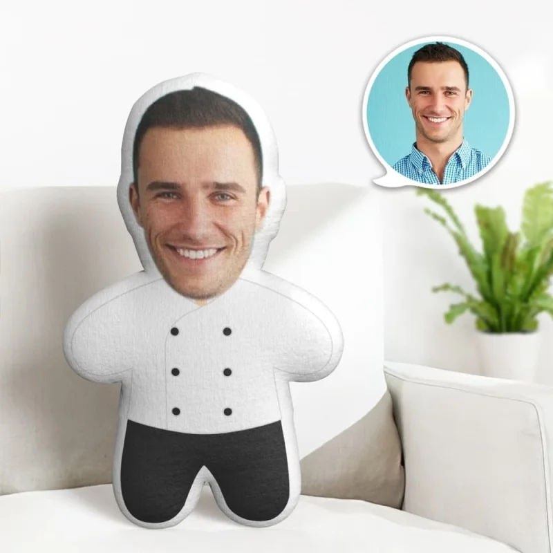 Custom Face Minime Pillow Personalized Body Cute  Pillow Minime Custom  Pillow Gifts cushion Cartoon Chef Minime