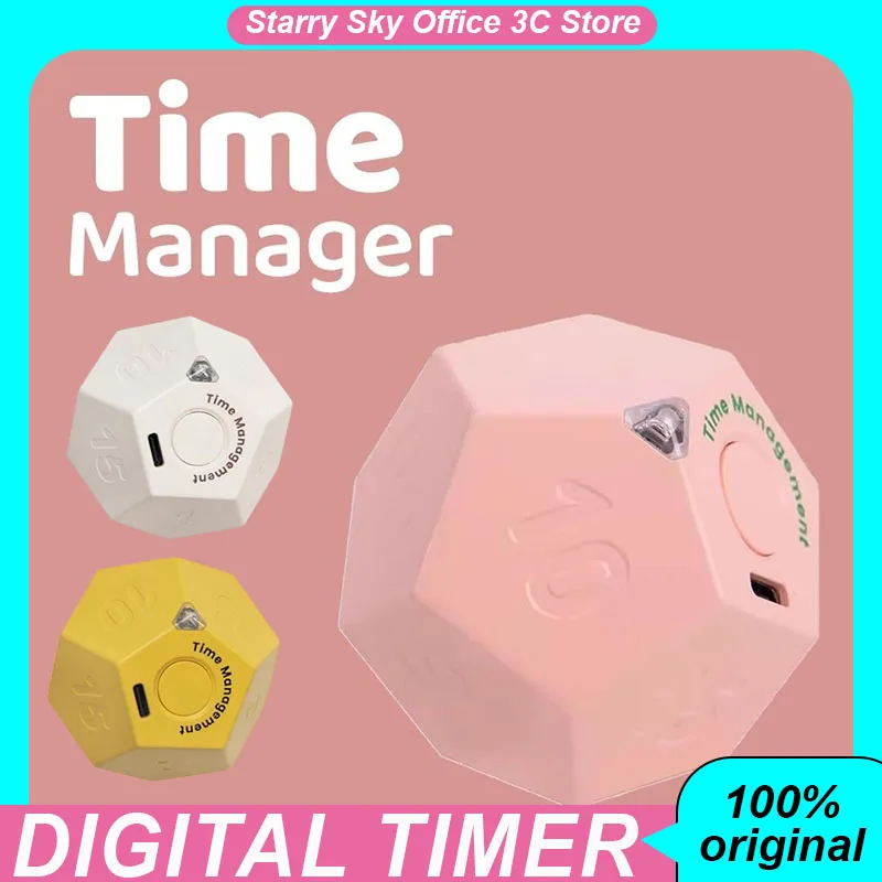 

Time Manager Productivity Cube Timer Pomodoro Timer Gravity Sensor Flip Countdown Cooking Study Mini Digital Timer Accessories