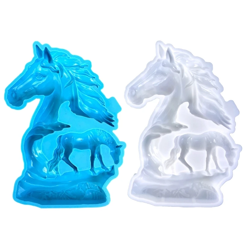 YUYU Horse Statues Making Mould Handmade Silicone Mold Animal Themed Ornament Molds