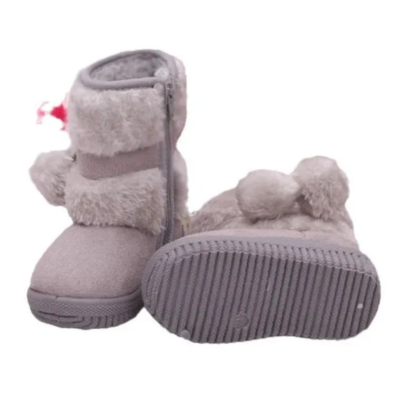 Stivali da neve in pile ispessito invernale per bambini Ragazzi Scarpe da esterno in cotone caldo antiscivolo Stivali da ragazza in cotone con suola spessa Stivali in cotone