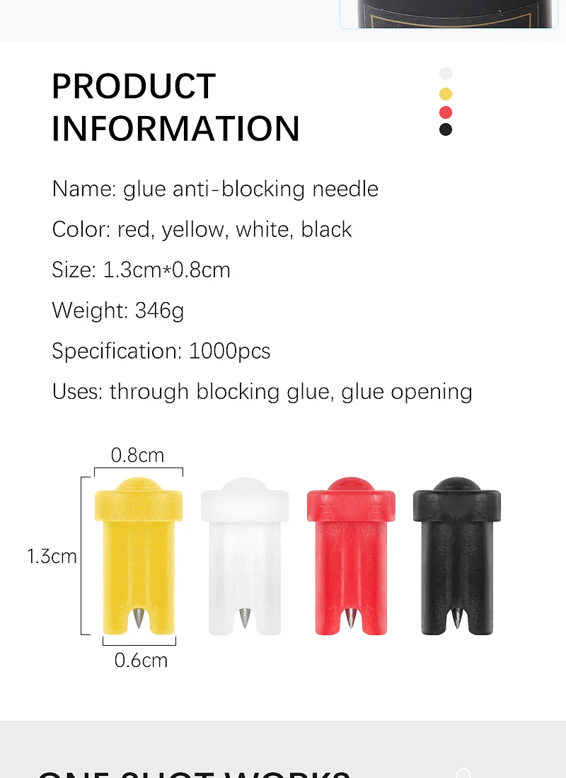 100/50Pcs Wimpern Kleber Flasche Blockieren Nadel Ersatz Wimpern Extensions Kleber Mund Kopf Anti-blocking Werkzeug für graft Lash – Detail 2