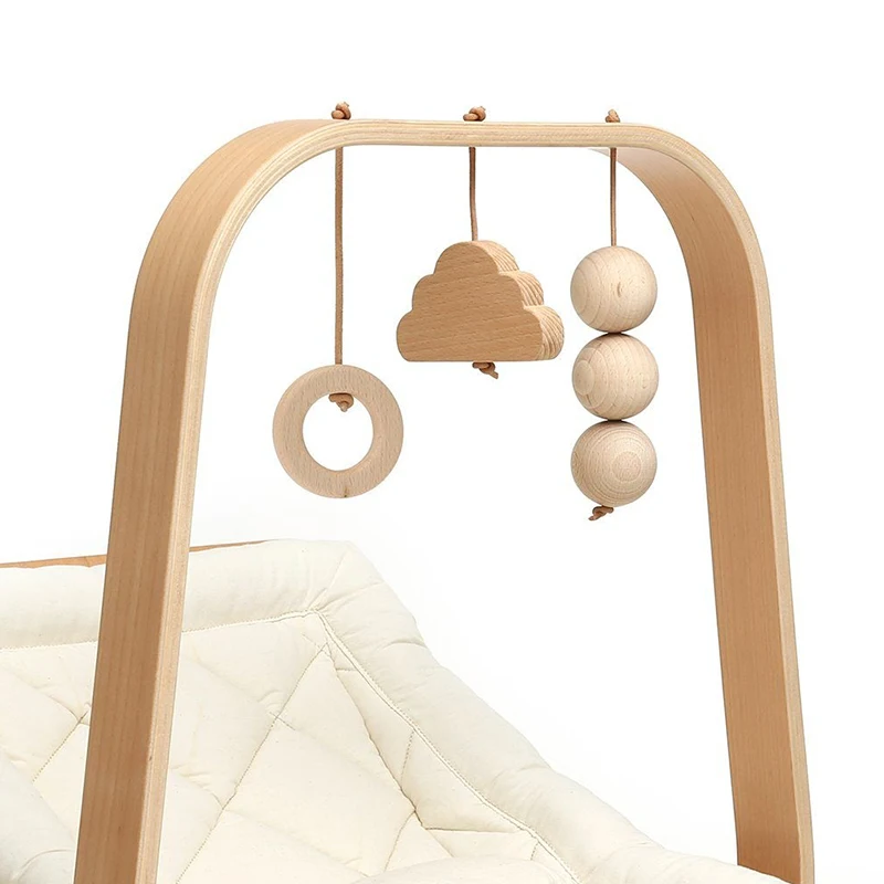 2022 Childhood Wooden Baby Bouncer With Baby Gym Rocking Chair Small Cradle Bed For Baby Sleep Balance Rocker Sofa Chair