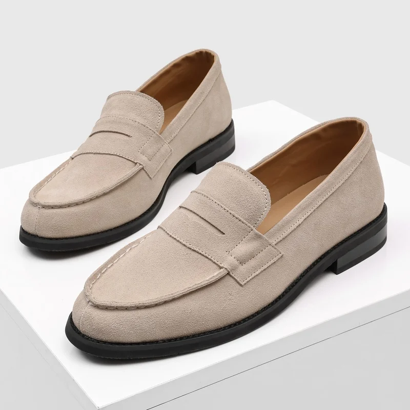 Cow Suede Classic Loafers Leather Mens Casual Shoes Lazy Male Breathable Slip-on Mens Driving Comfortable Boat Shoes Moccasins