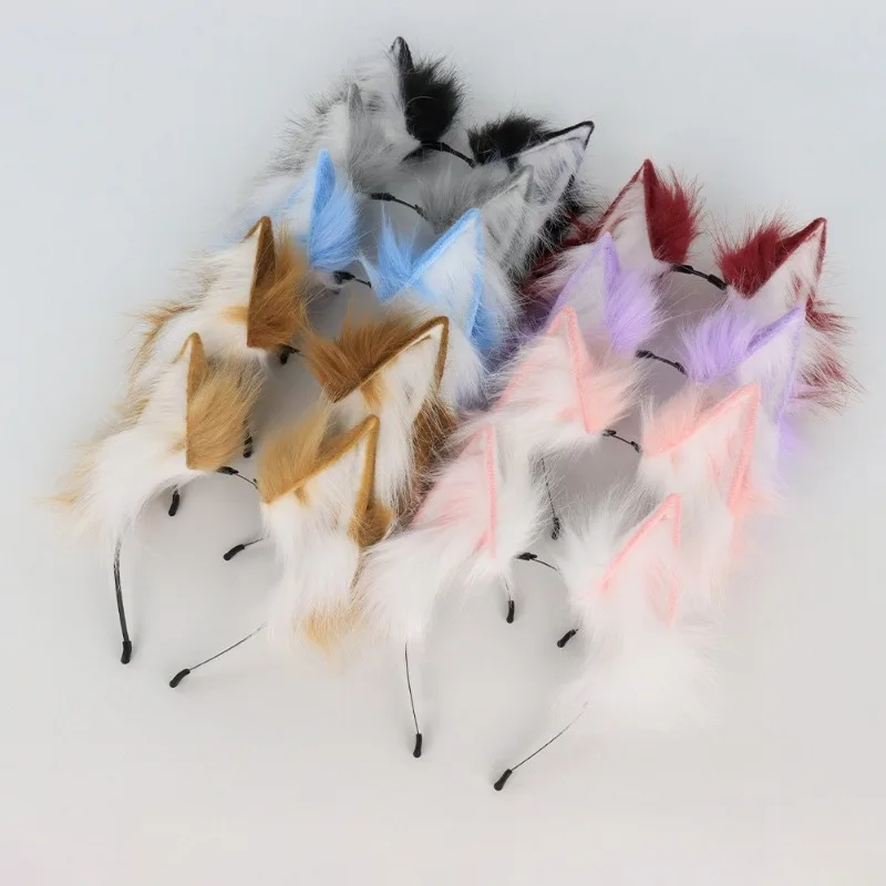 ZOETOPKID Handmade Simulation Animal Ear Hairband Women's Halloween Party Headwear Ear Headband Cosplay Costume Accessories