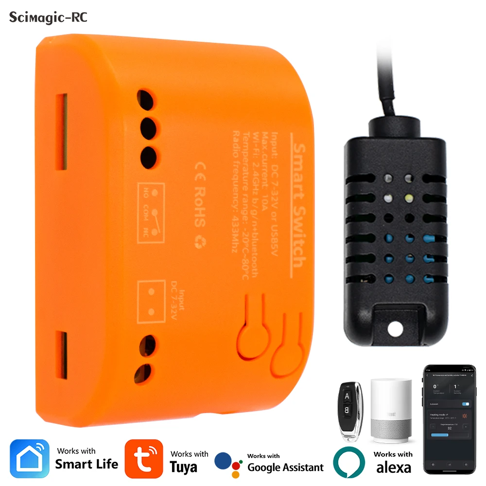 Tuya wifi Temperature & Humidity Smart Switch Module Real Time Monitoring Sensor Relay AC DC7-32V 85-250V Home Automation Timer