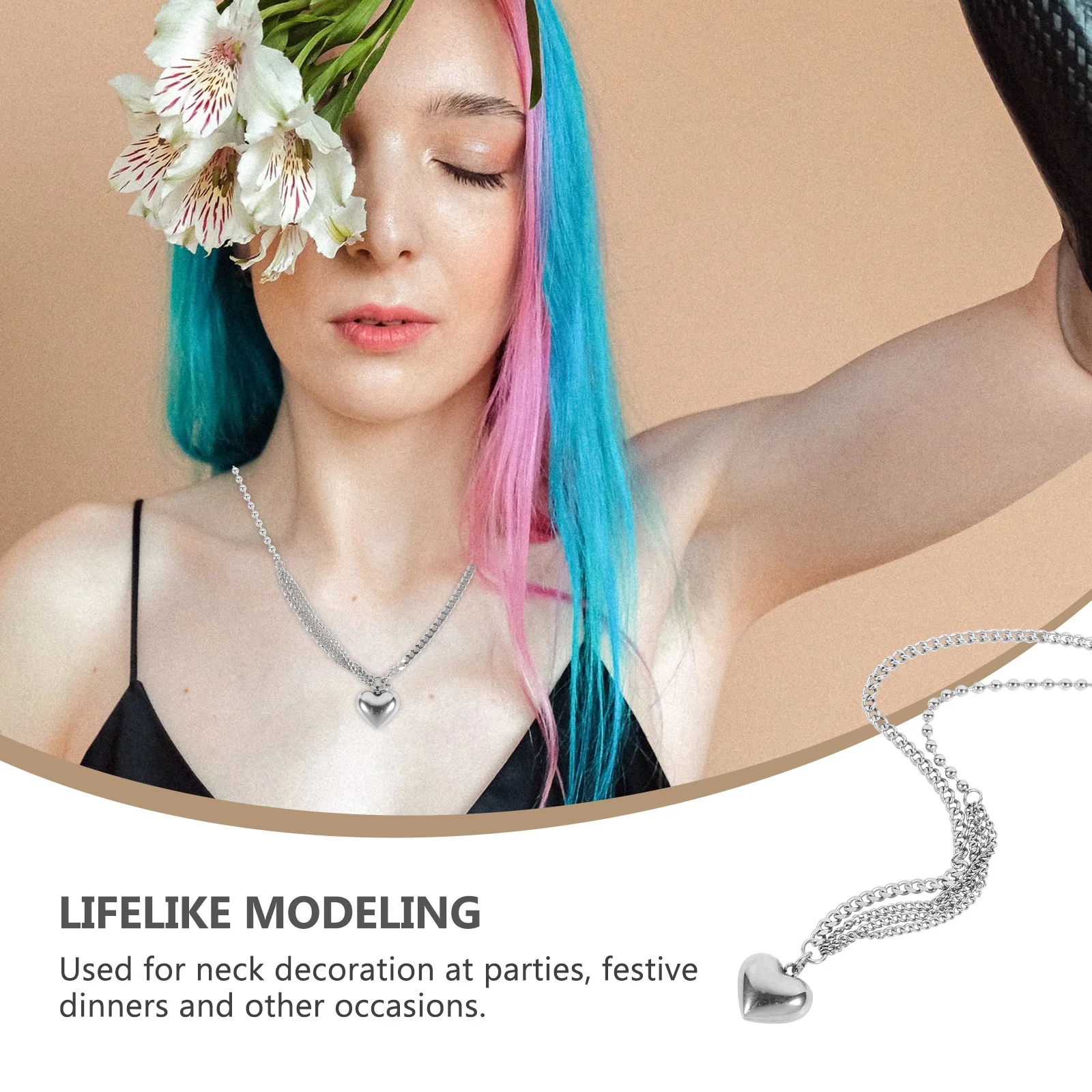 

1Pcs Heart Necklace Stylish Shiny Elegant Neck Jewelry Perfect for Valentines Day Party Gift Heart Necklace Neck Jewelry