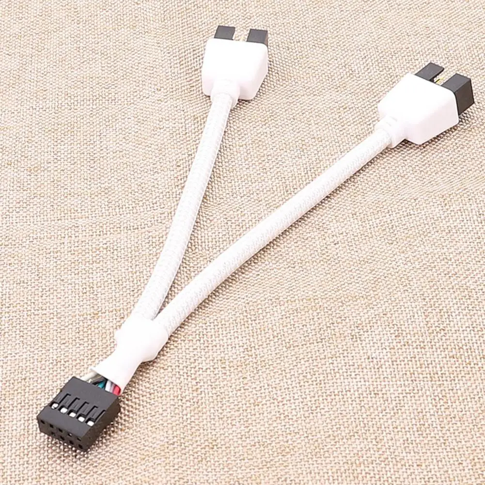 USB 9Pin Splitter Shielded USB 2.0 9Pins To Two 9 Pin Splitter Cable Reliable New