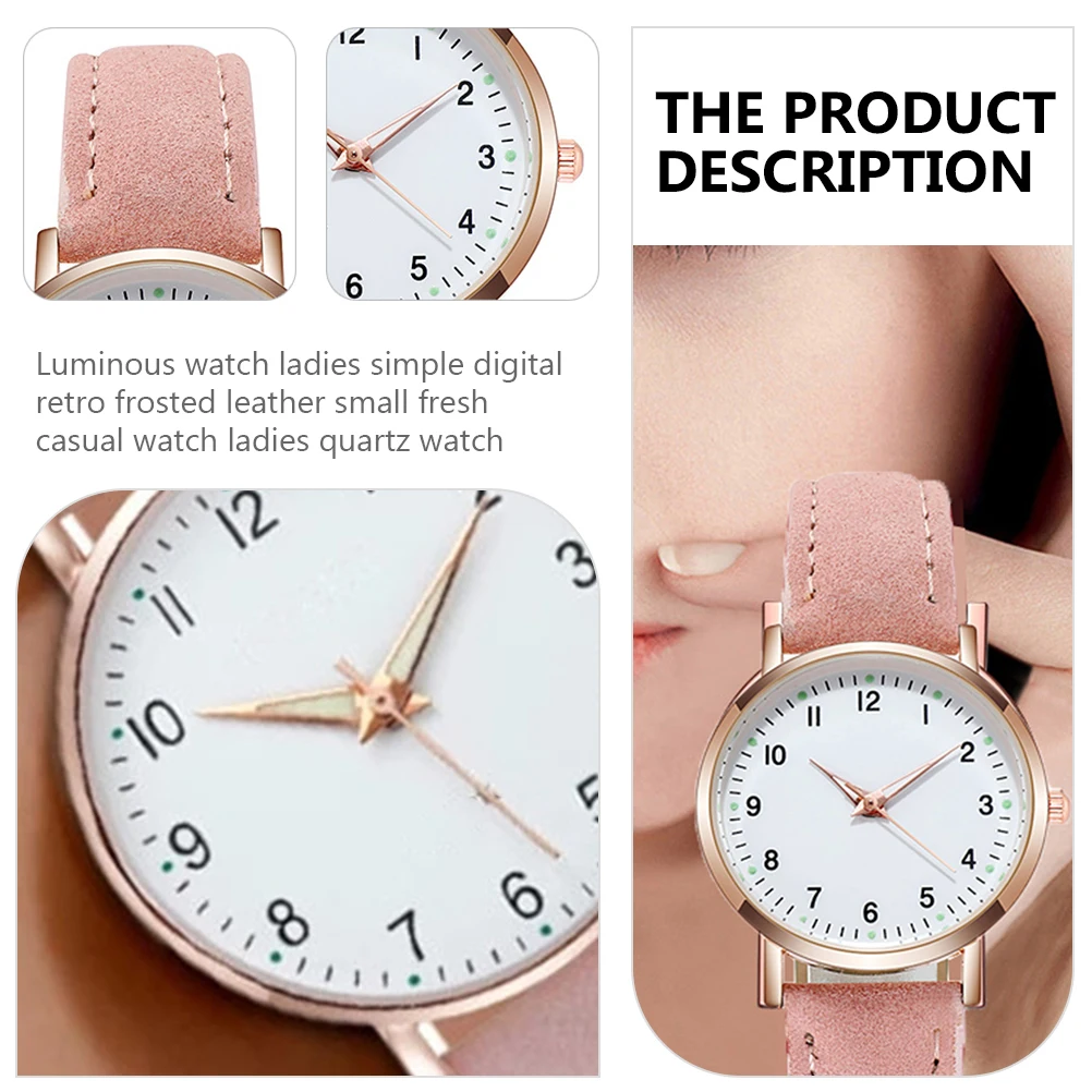 ساعة معصم نسائية مضيئة تقليد كوارتز أنيقة كاجوال للحفلات المدرسية هدية للزوجة والصديقة والابنة والأصدقاء