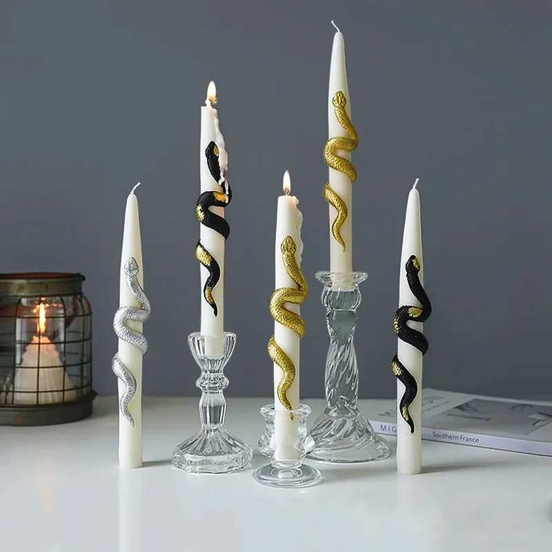 Ins Style Snake Spiral Long Rod Candle Scented Candle Aromatherapy Soy Wax Candles Wedding Birthday Candle Party Home Decoration