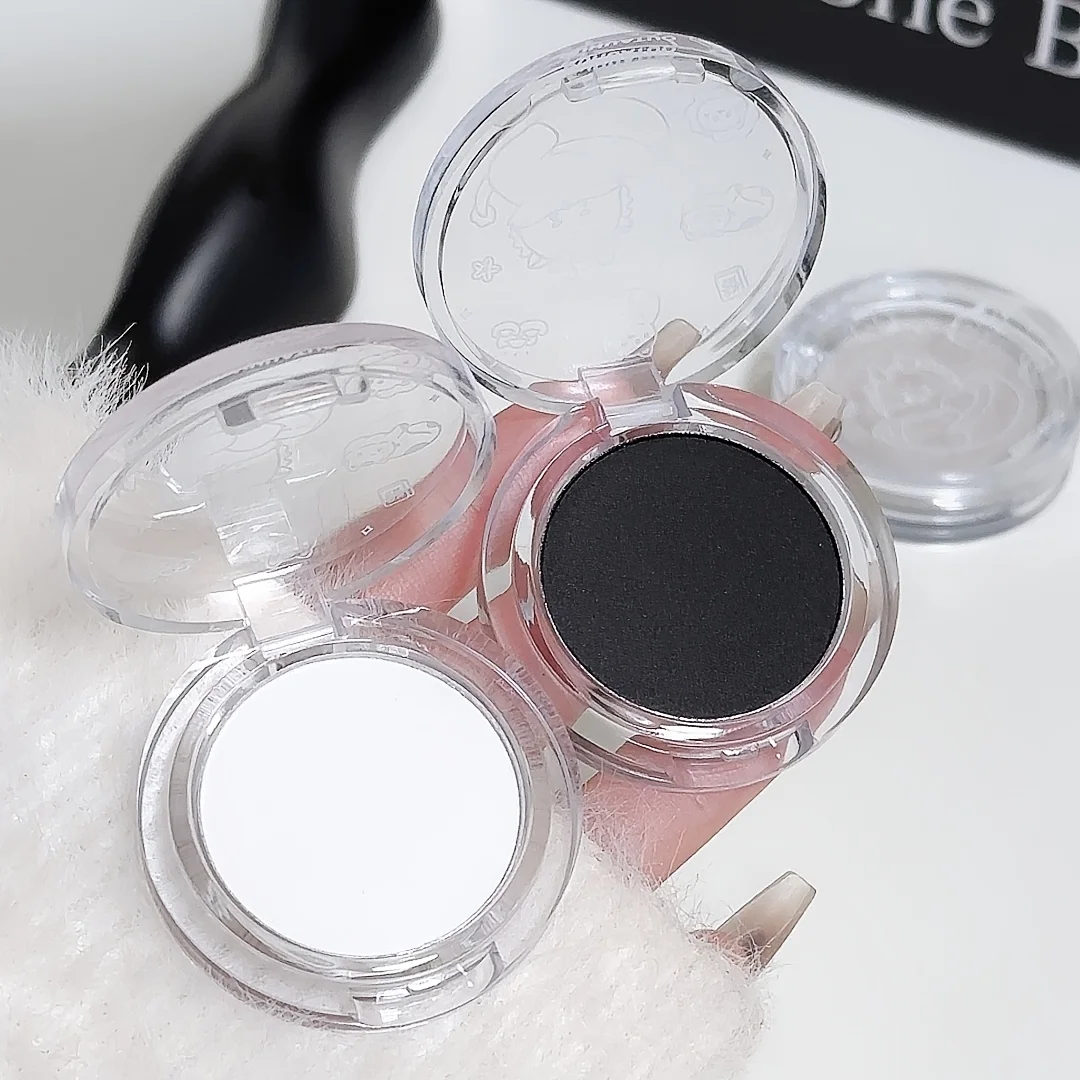 Shimmery Monochrome Eyeshadow With Fine Glitter, Shining Naturally, Waterproof And Long-lasting,White Black Eyeshadow view 5