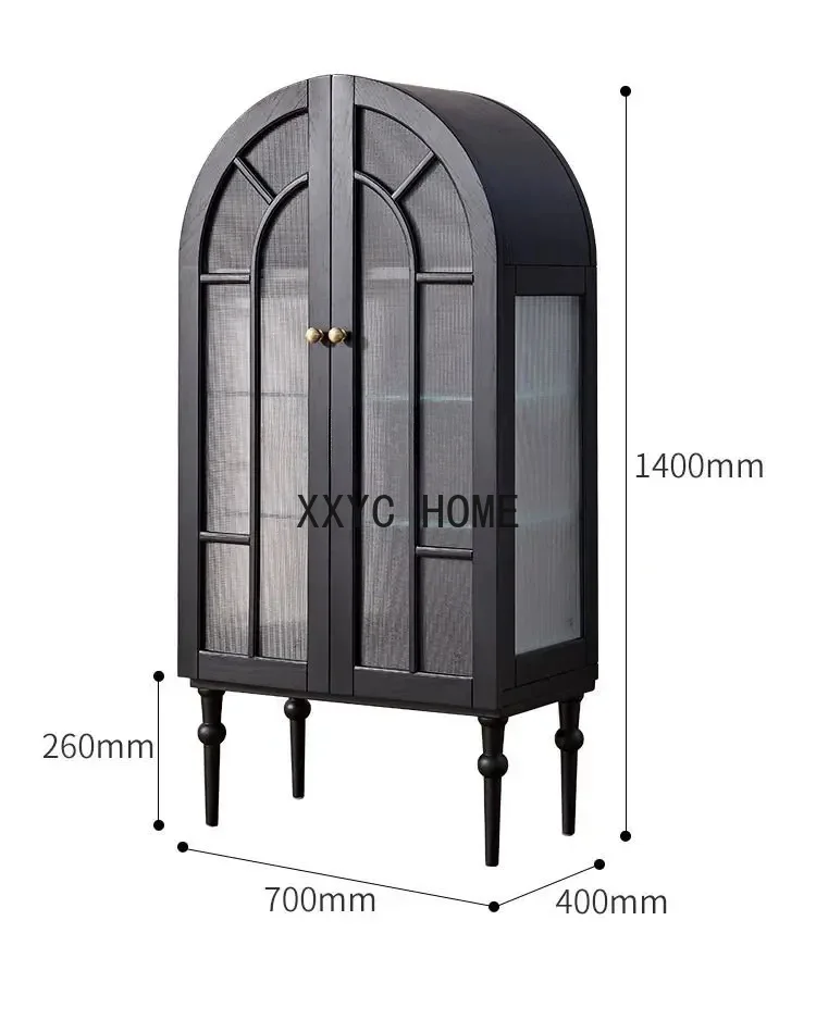 French Retro Sideboard Dining Room Storage Living Room Wall Integrated Bookcase Locker Shelf