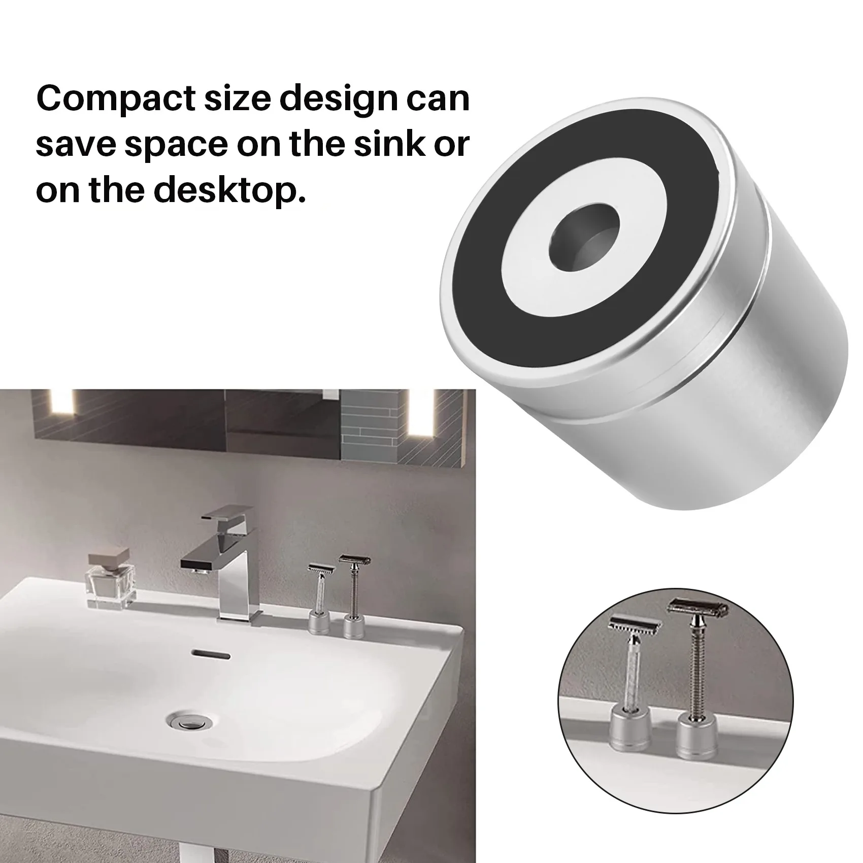 قاعدة حلاقة أمان من سبائك الألومنيوم ، قاعدة فضية ورمادية ، حامل حلاقة منتظم (شفرة غير مدرجة)