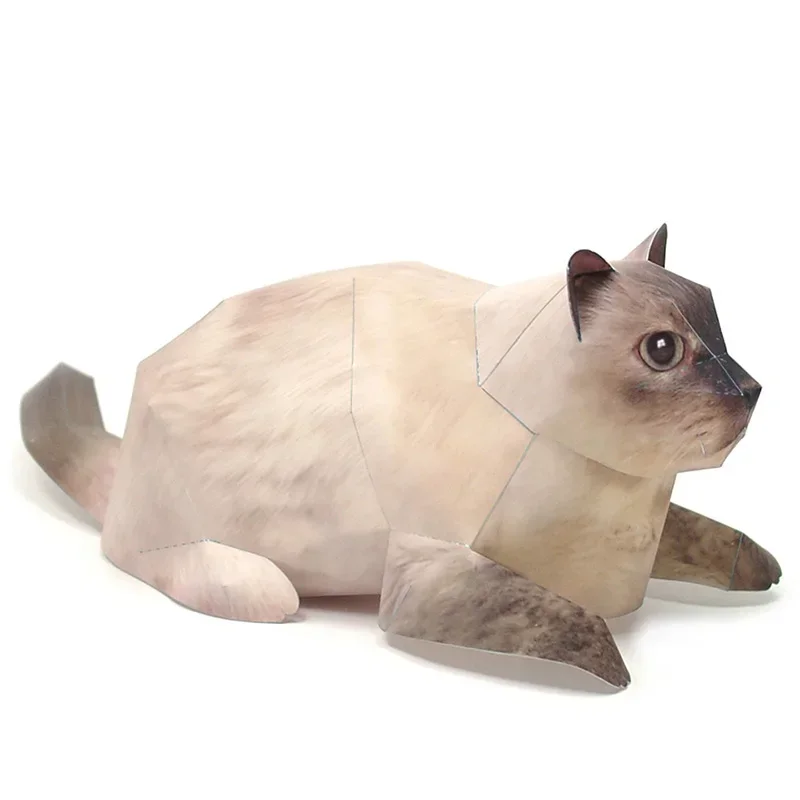 Himalayan Cat Origami Art Paper Model Realistic Animal Mini Cute Folding 3D Papercraft DIY Kids Adult Handmade Craft Toys WE-025