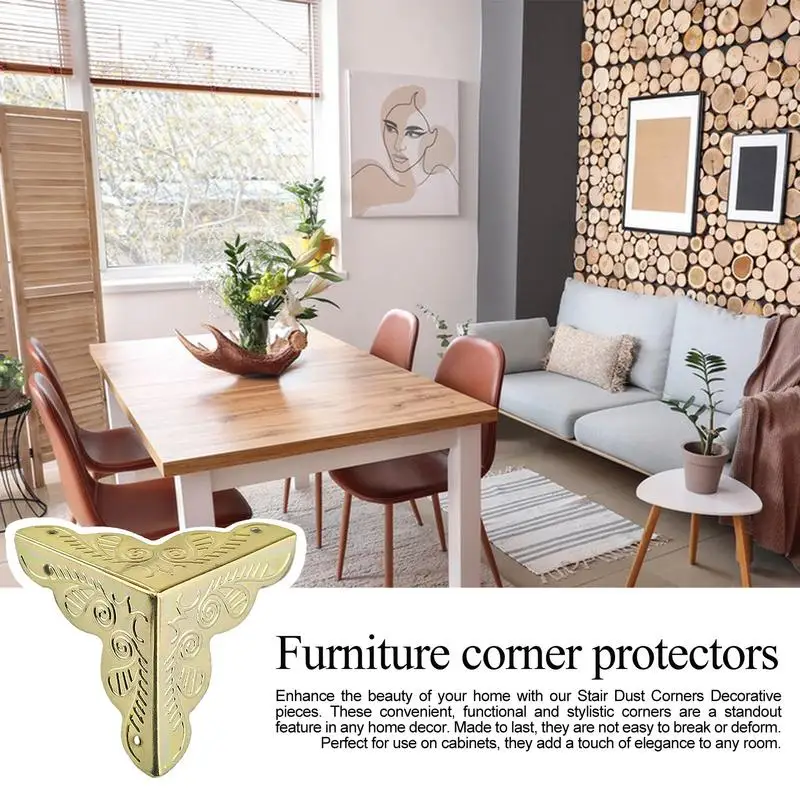 Vintage Stair Dust Corners 100PCS Metal Box Corner Protectors Decorative Box Corner Guard Elegant Corner Protectors For Home