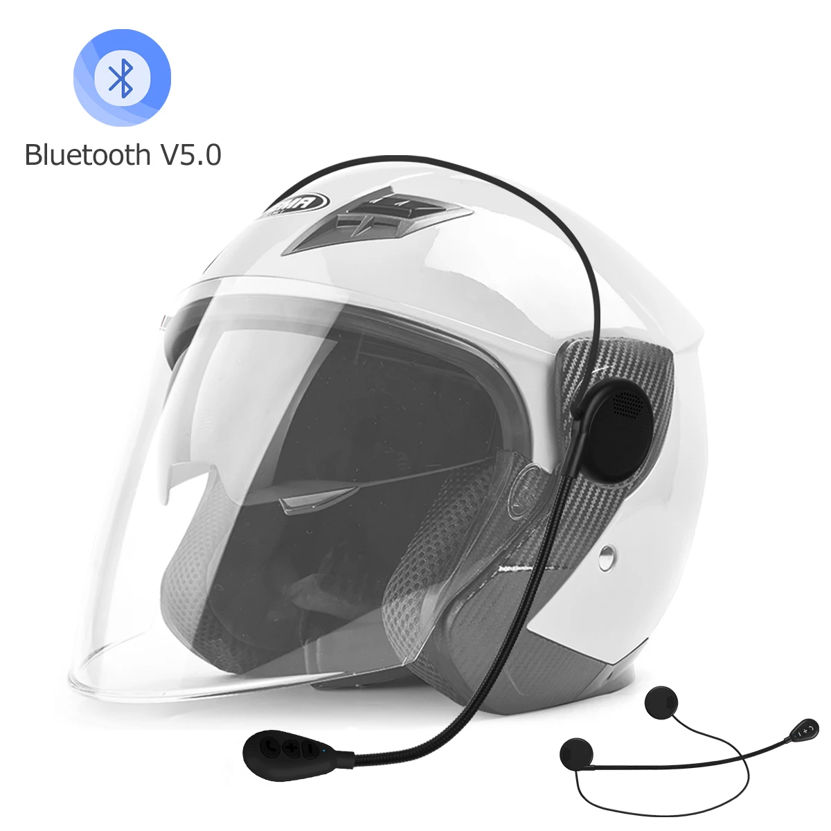 Kebidumei Moto Helmet Headset Bluetooth 5.0 Ultra-Thin Motorcycle Earphones Wireless Speaker Headphone Handsfree Call Music Play