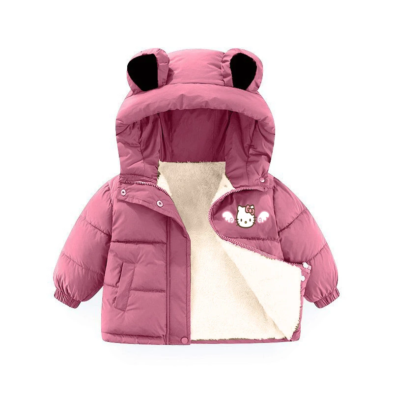 

Winter Cartoon Bear Ears Hooded Jacket for Kids - Baby Boy Coat 1-6 Years Girls Outerwear Coat Children's Winter Outerwear