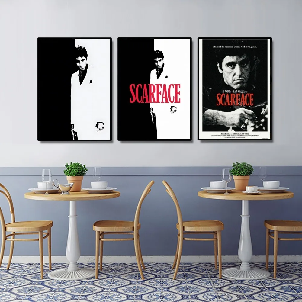 AAA Classic Movie Scarface Poster No Framed Poster Kraft Club Bar Paper Vintage Poster Wall Art Painting Bedroom Study Stickers