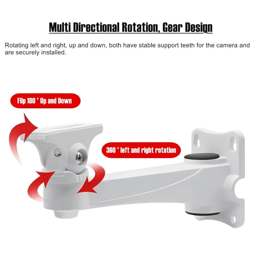 

Кронштейн для камер видеонаблюдения, настенное крепление с поворотом на 360 градусов, белый, универсальное настенно-потолочное крепление, легкая регулировка угла.