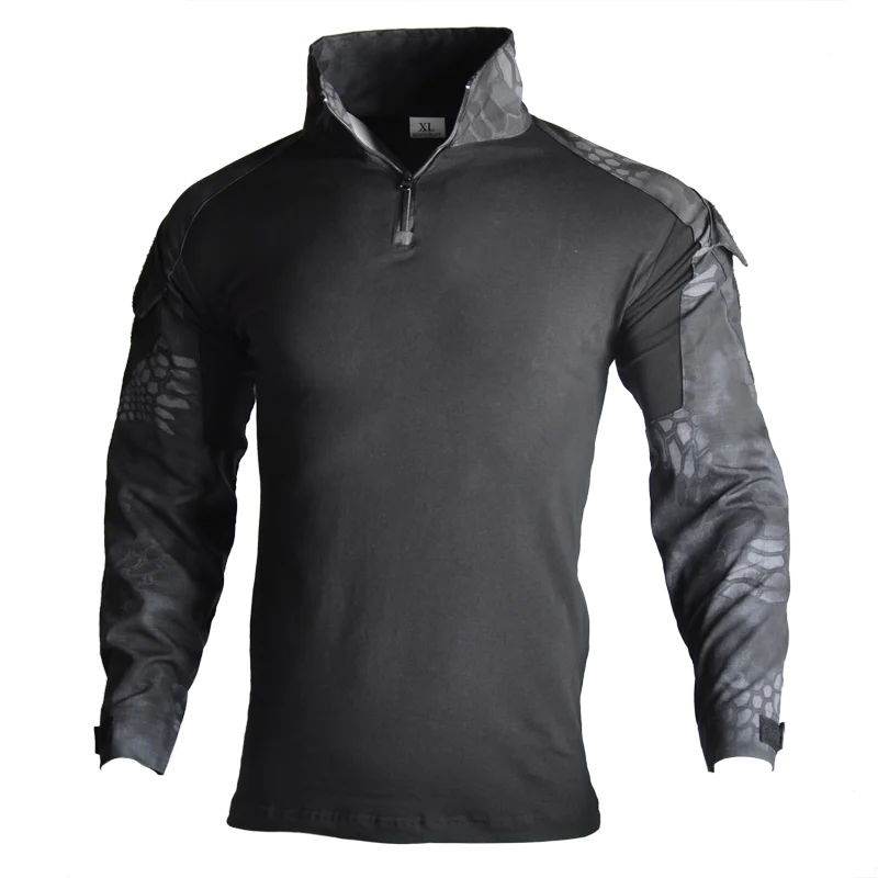 Outdoor Combat Shirt Heren Zwart Shirt Kleding Tatico Tops CPU Multicam Katoen Camo Tactisch Shirt Jacht Vissen Kleding Heren