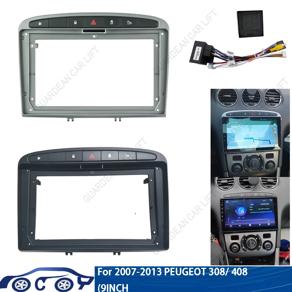 

9-дюймовый автомобильный радиоприемник Fascia ДЛЯ PEUGEOT 308 408 2008-2016 Android GPS MP5 стерео плеер 2Din, установка панели приборной панели